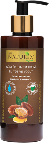 Naturix - Doğal Argan Yağlı Günlük Bakım Kremi El, Yüz ve Vücut - 250ml