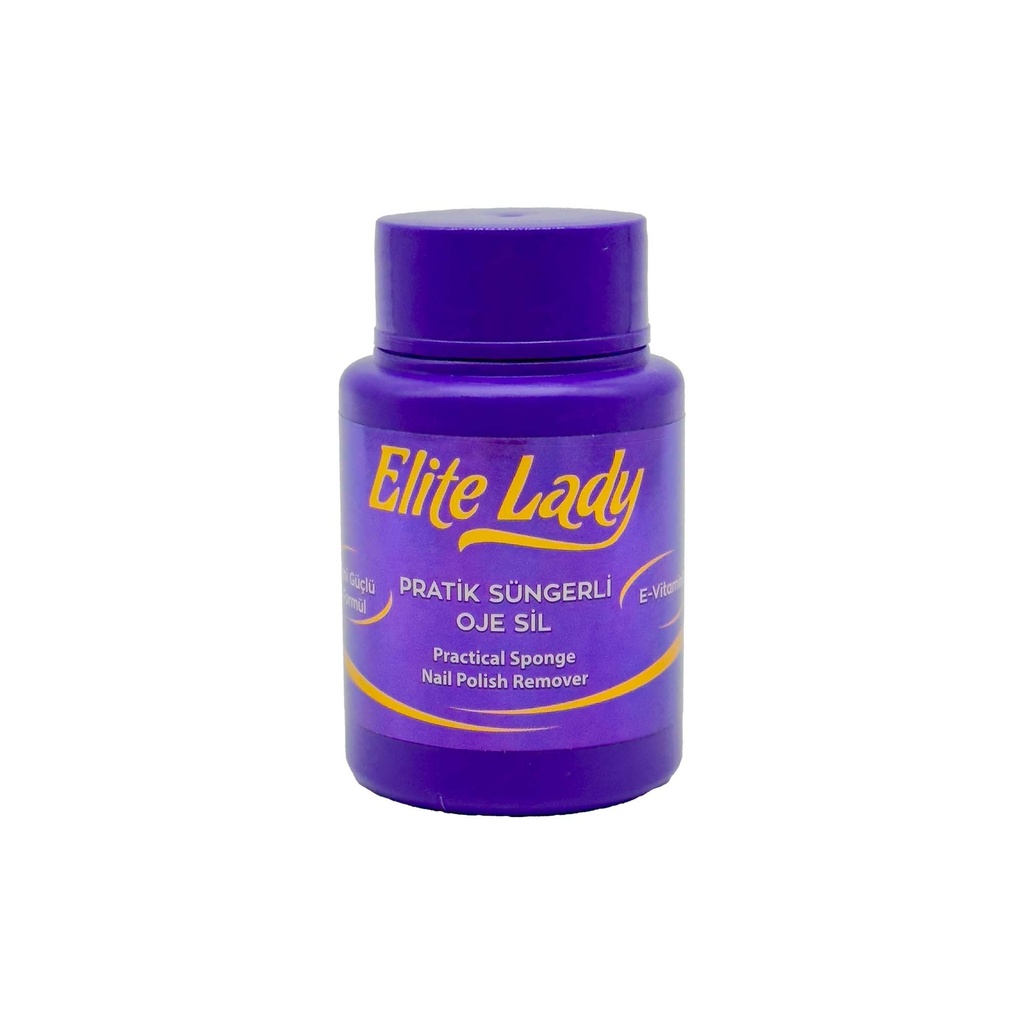 Elite Lady E Vitamin Practical Sponge Nail Polish Remover, Powerful Formula, 75ml